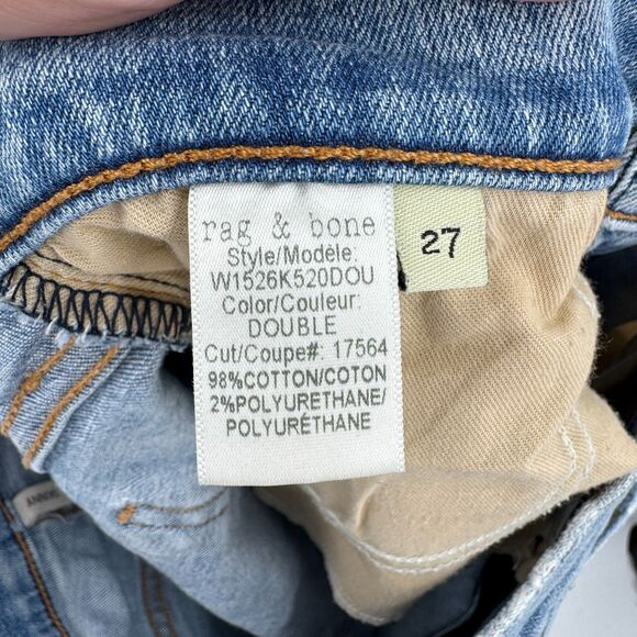 RAG & BONE Ankle Skinny Distressed Destroyed Knee Jeans Size 27 - Picture 7 of 7